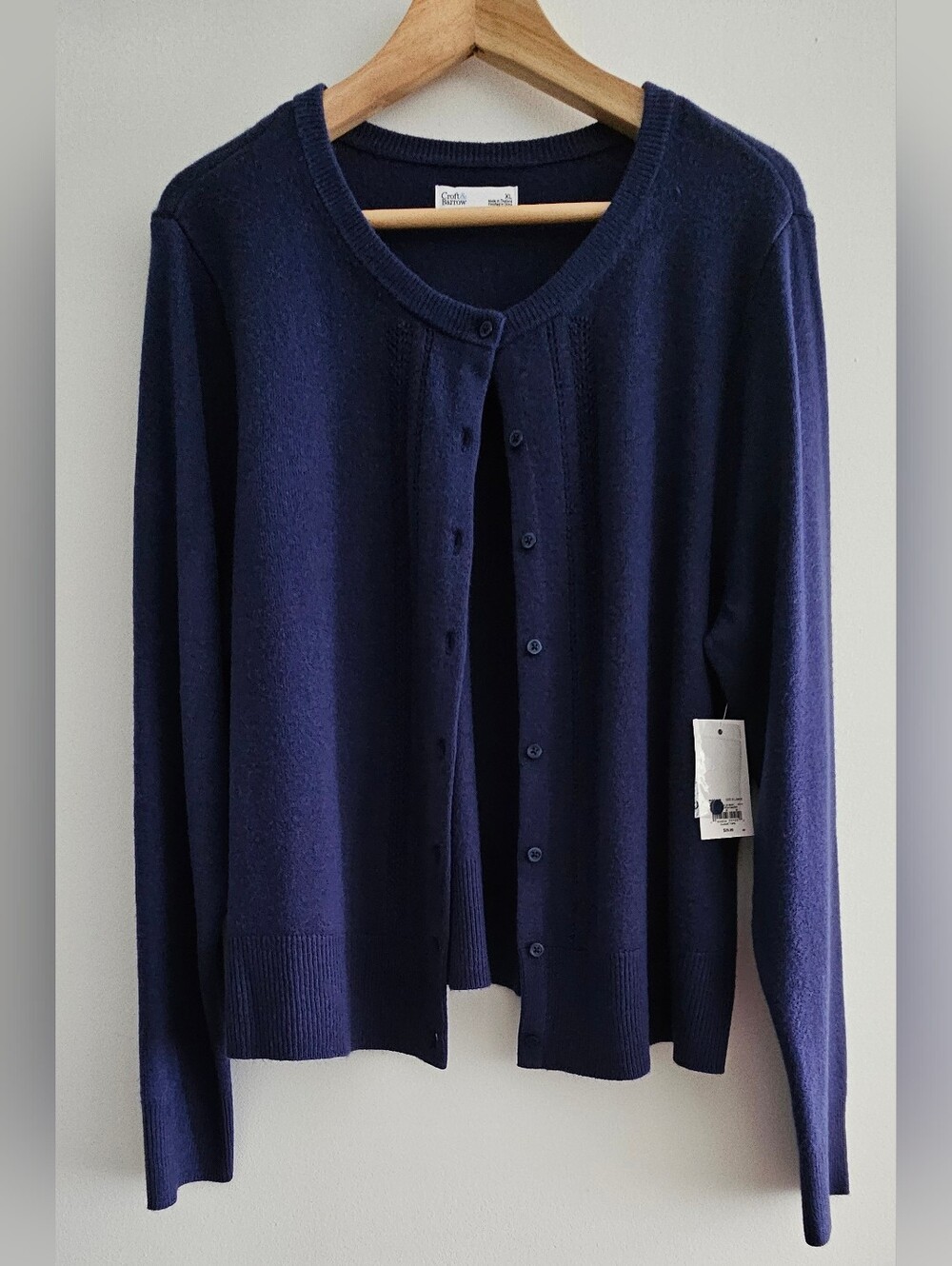 Croft & Barrow Women's Navy Extra Soft Cardigan Size XL NWT